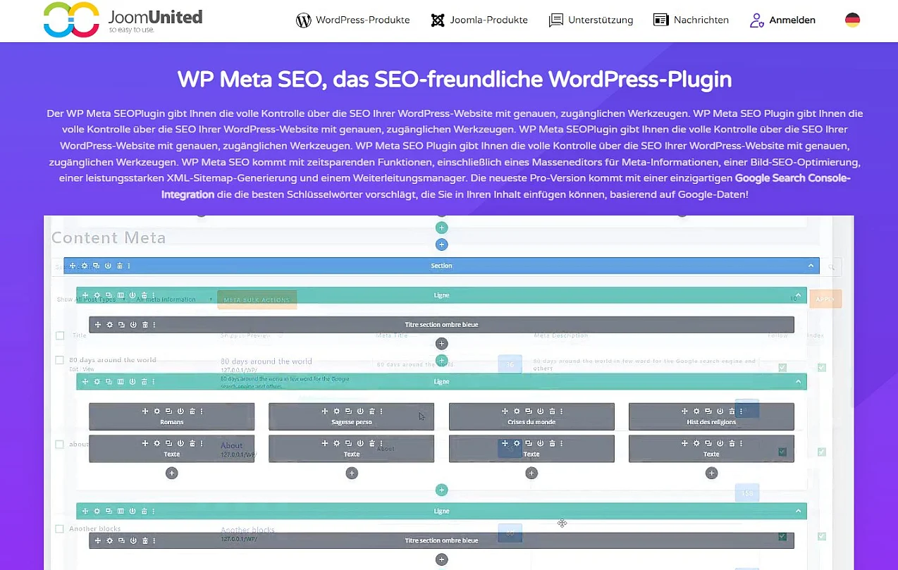 Website der WordPress-Extension WP Meta SEO Bild: Website der WordPress-Extension WP Meta SEO