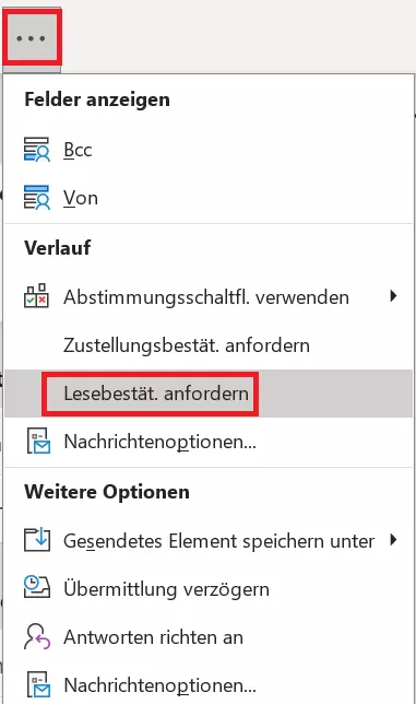 Outlook-Lesebestätigung einmalig aktivieren Outlook-Lesebestätigung einmalig aktivieren