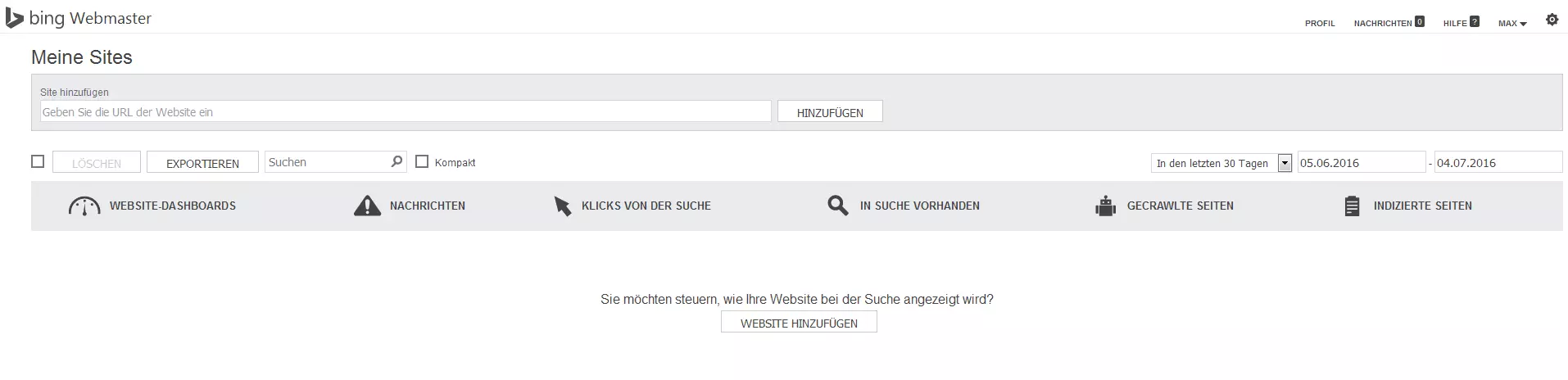Bing Webmaster Tool