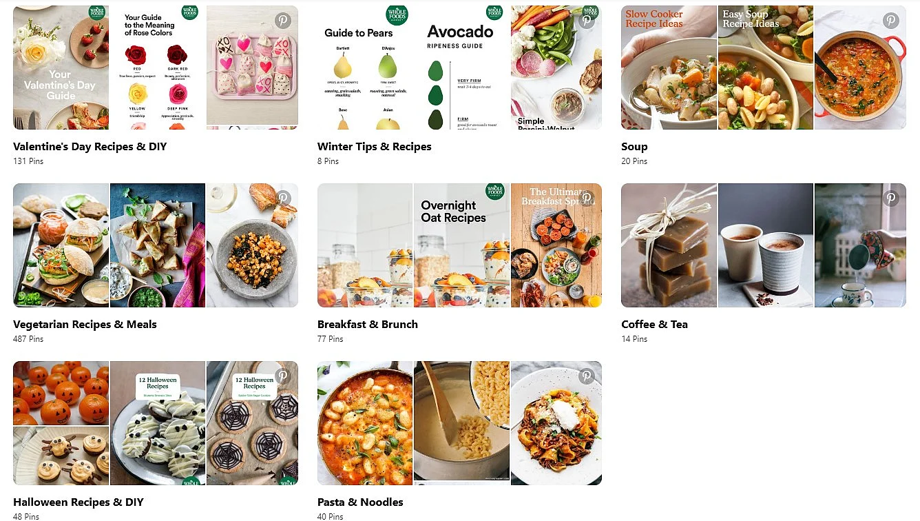 Bild: Das Board-Widget von Pinterest in Square-, Header- und Sidebar-Darstellung