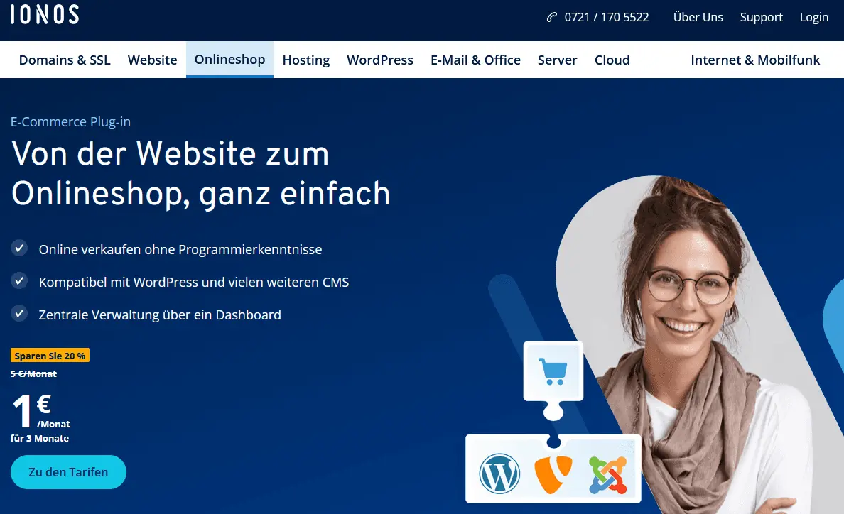 Bild: Screenshot E-Commerce Plug-in von IONOS