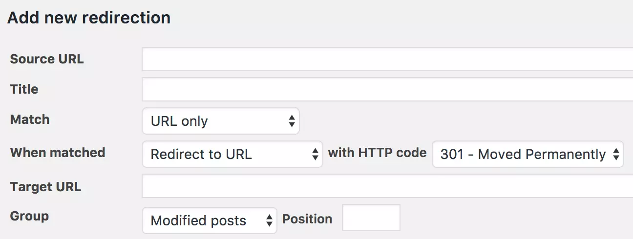 Bild: Screenshot des Plugins Redirection