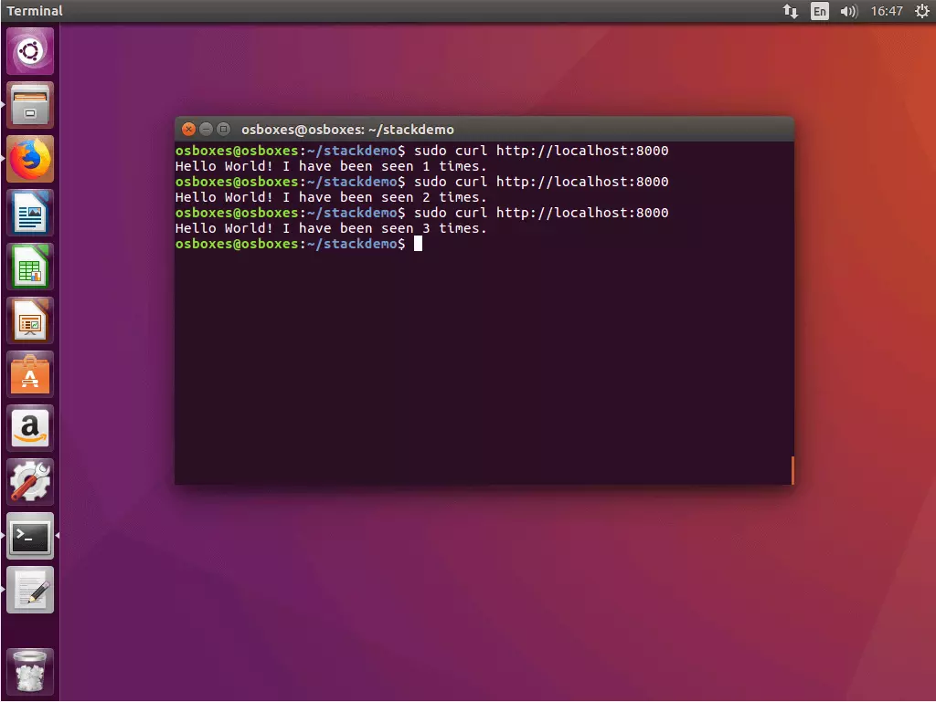 Bild: Der Befehl „curl“ im Ubuntu Terminal