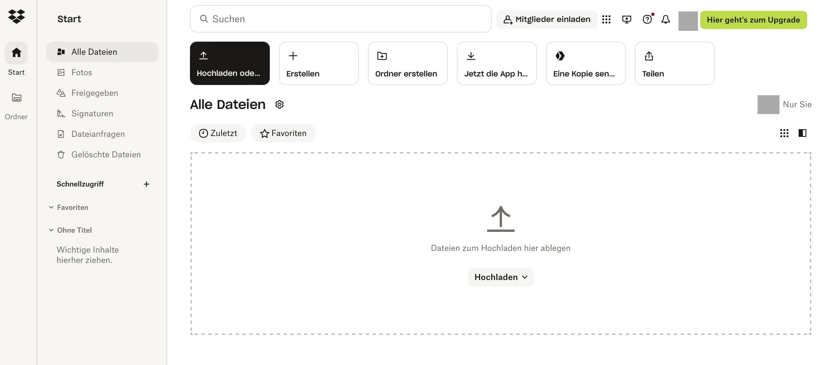 Bild: Dropbox-Web-App