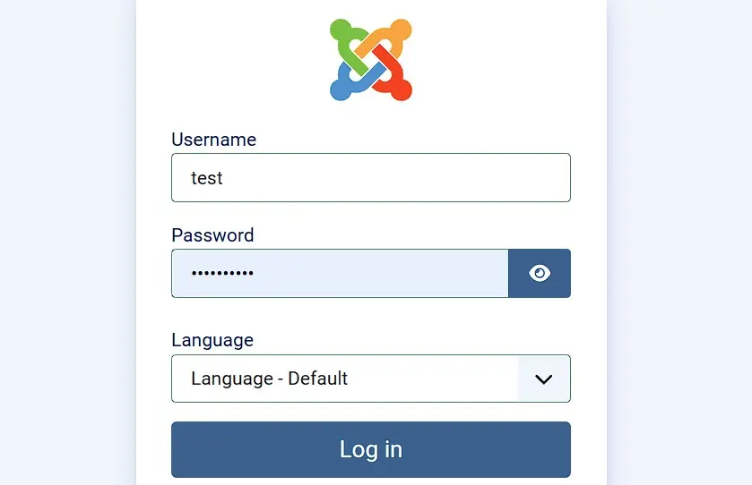 Bild: Joomla: Backend-Anmeldefenster