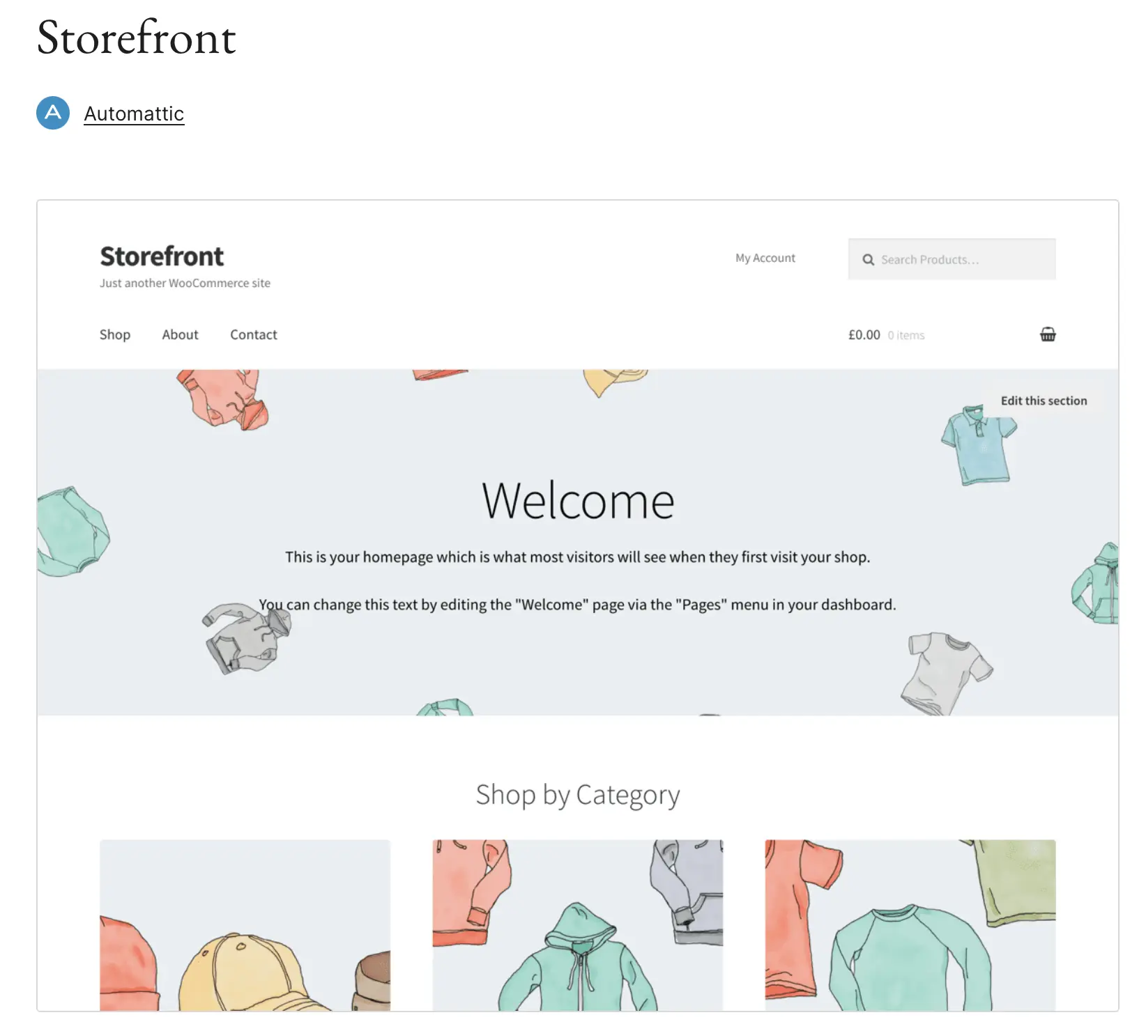 Vorschau des WordPress-Themes Storefront auf WordPress.org Bild: Vorschau des WordPress-Themes Storefront auf WordPress.org