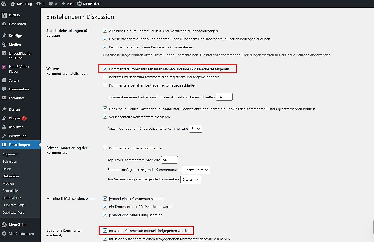 Bild: WordPress-Blog: Kommentarfunktion einrichten