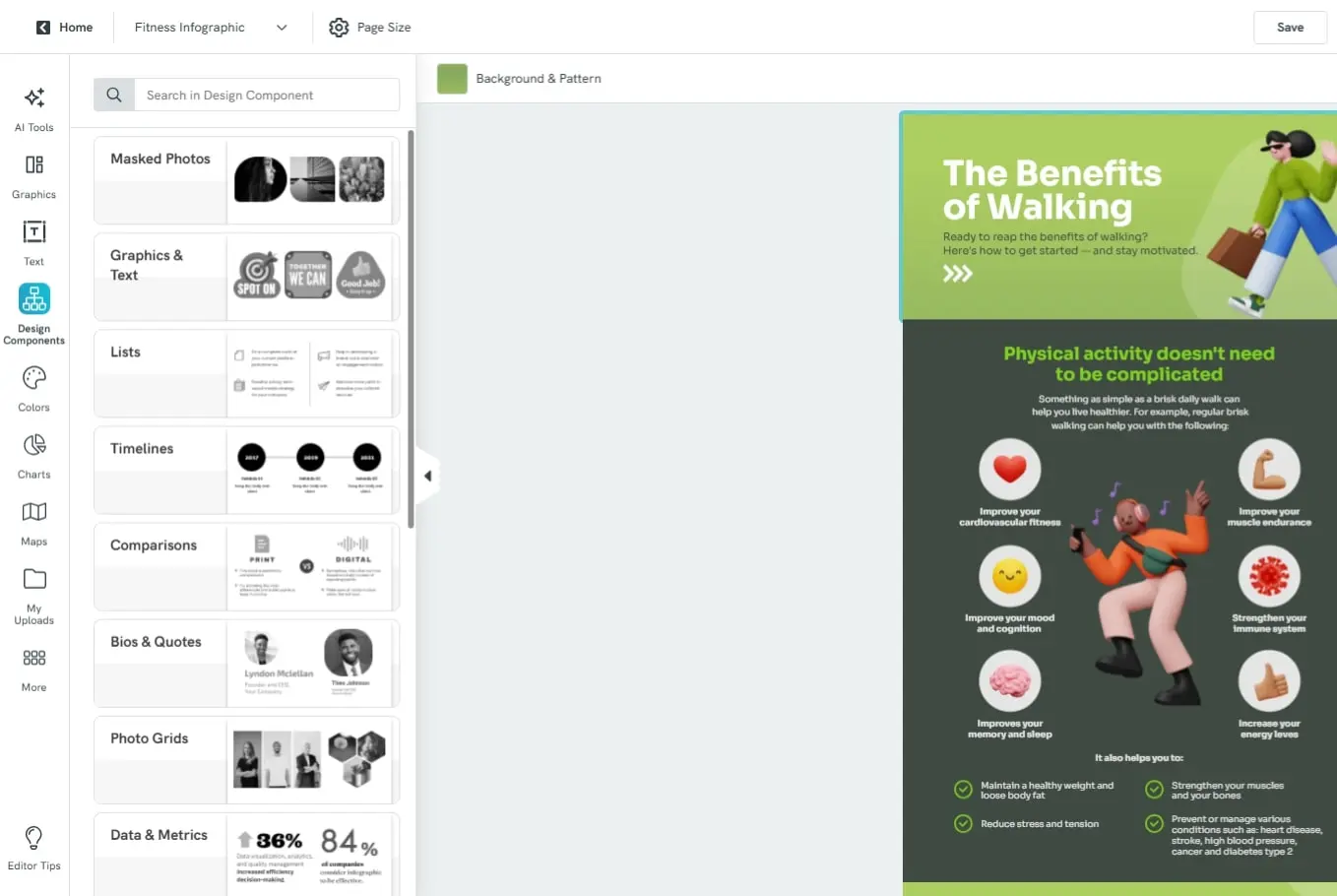 Bild: Benutzeroberfl&auml;che von Piktochart