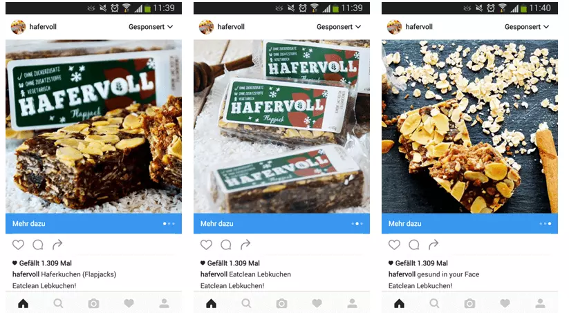 Carousel Ad der Marke Hafervoll