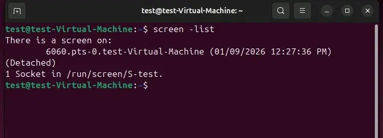 Bild: Auflistung aktiver Bildschirmsitzungen mit screen