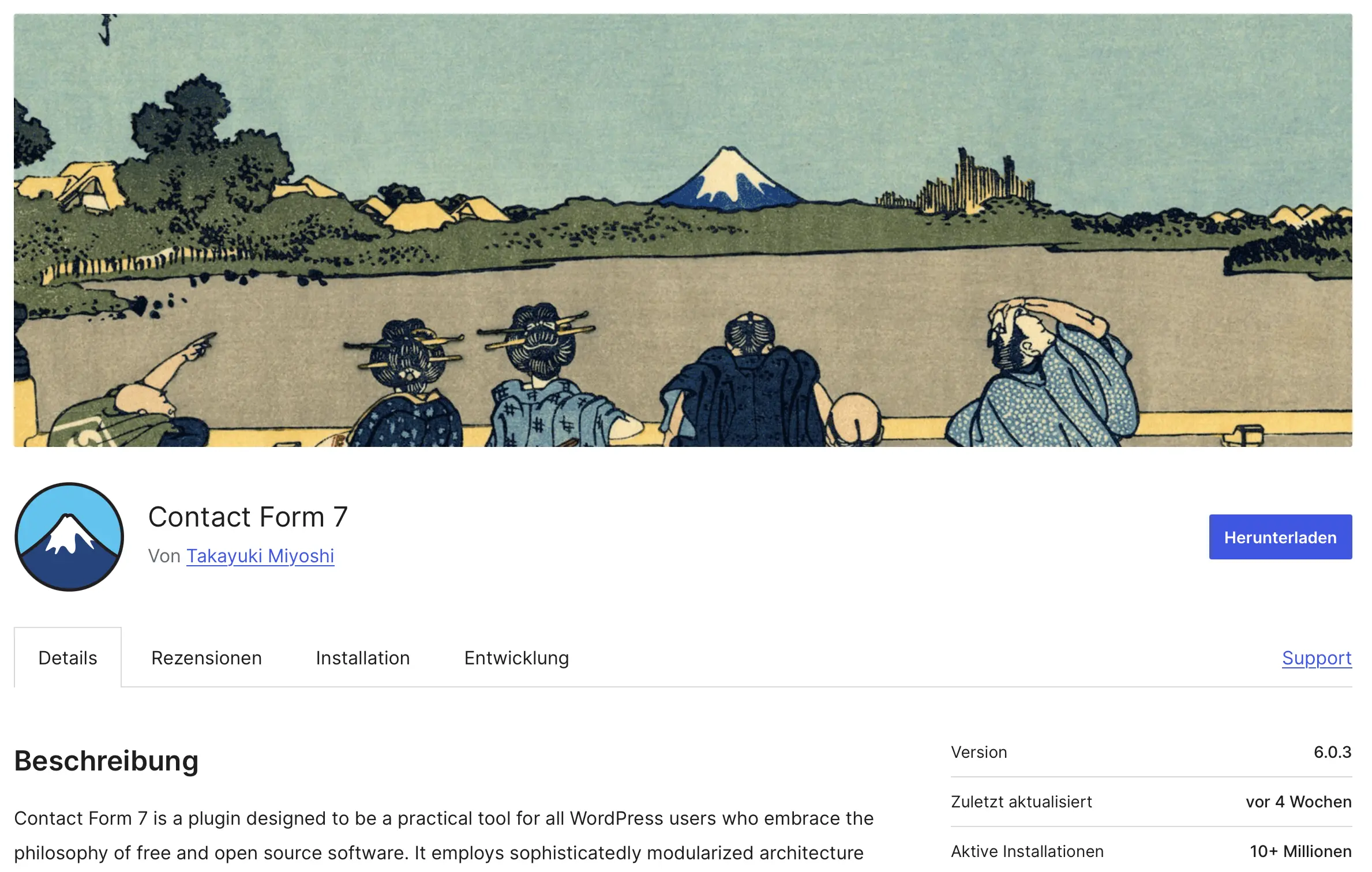 Bild: Screenshot des WordPress-Kontaktformular-Plugins Contact Form 7