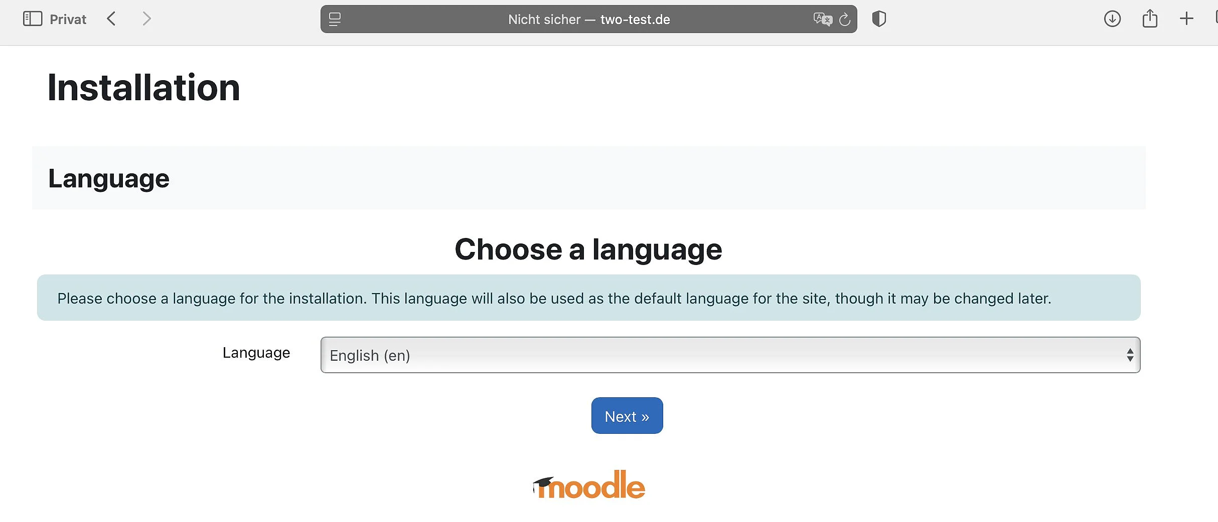 Bild: Moodle: Installationsassistent