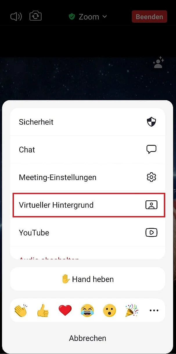 Meeting-Einstellungen in der Zoom-Android-App Bild: Meeting-Einstellungen in der Zoom-Android-App