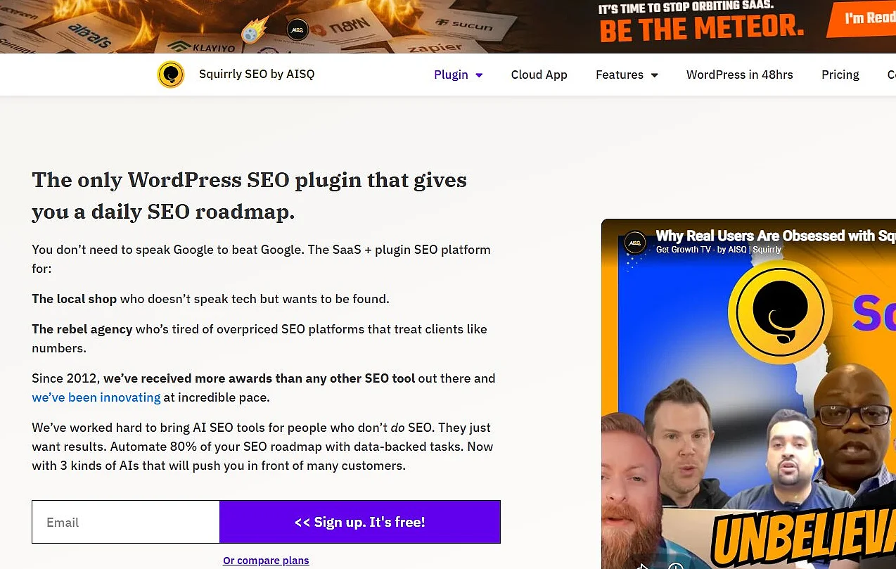 Website des WordPress-Premium-Plugins Squirrly SEO Bild: Website des WordPress-Premium-Plugins Squirrly SEO