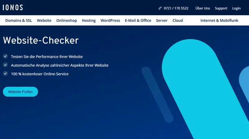 Bild: Website-Checker von IONOS