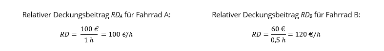 Berechnungen von relativen Deckungsbeiträgen an zwei Beispielen